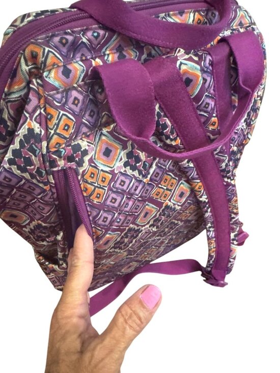 Vera Bradley Retired Lighten Up Journey Backpack Purple Geo Print Travel Bag main image 6